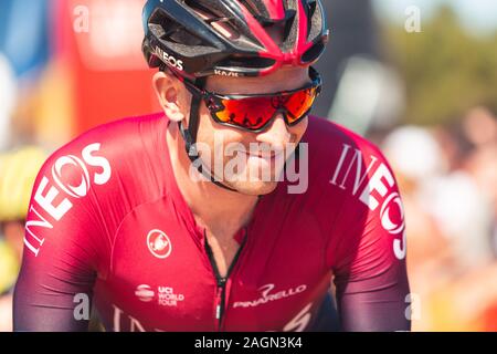 San Vicente de la Barquera, Spain-September 7, 2019: Ian STANNARD, Radrennfahrer des Teams INEOS in Etappe 14 von La Vuelta a España. Stockfoto