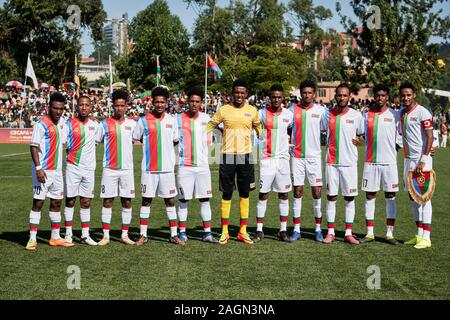 Kampala, Uganda. 19 Dez 2019. Eritrea ab elf. Uganda v Eritrea, endgültige CECAFA Senior Challenge Cup 2019. Star mal Stadion am Lugogo. Uganda weiter mit 3-0 gewinnen, und behaupten Ihre 15 CECAFA Titel (aber nur die zweite, wo Sie so ohne Spiele im Turnier getan haben). Credit: XtraTimeSports (Darren McKinstry)/Alamy. Stockfoto