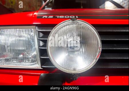 1983 Mark 3 Ford Escort RS1600i Fahrzeug mit Heißluke im Retro-Design Stockfoto
