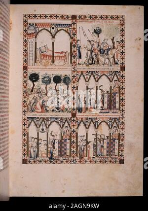 "Das Mädchen, wurde geheilt und in Terena', MS B.R.20, den Cantigas de Santa Maria, Nummer 224, F4R, 13. Jahrhundert wieder belebt. Autor: Alfons X. von Kastilien. Lage: COLECCIÓN Biblioteca Nacional. Florenz. ITALIA. Stockfoto