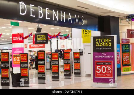 Debenhams, Store Schließung, Ashford, Kent, Großbritannien Stockfoto