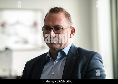 Berlin, Deutschland. 17 Dez, 2019. Verdi-Chef Frank Werneke gibt ein Interview. Credit: Paul Zinken/dpa/Alamy leben Nachrichten Stockfoto