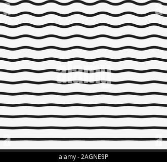 Wellenförmige horizontale Linien auf. Vector Illustration, flache Bauform. Stock Vektor