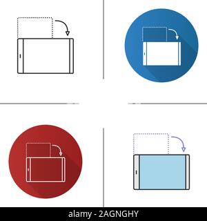 Der Bildschirm des Smartphones rotation Symbol. Bildschirmausrichtung ändern. Flache Bauweise, lineare und Farbe Stile. Isolierte Vektorgrafiken Stock Vektor