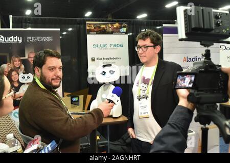 Buddy Personal Assistant Roboter von Blue Frog Robotics präsentiert auf der CES vorgestellt Event auf der CES, Consumer Electronics Show, Las Vegas, Nevada, USA Stockfoto