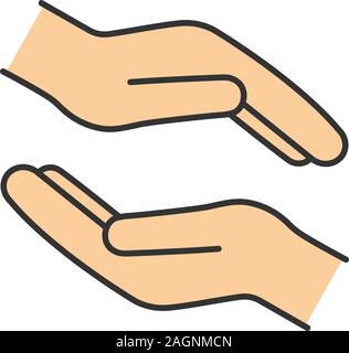 Liebe Farbe Symbol. Spende. Islamische zakat. Helfende Hände. Almosen geben. Isolierte Vector Illustration Stock Vektor