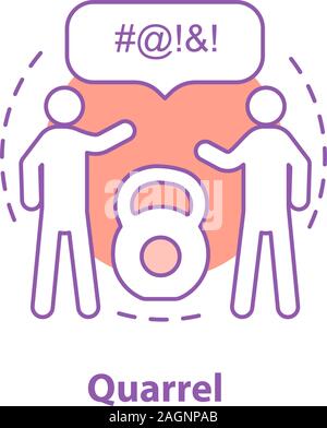 Streit Konzept Symbol. Uneinigkeit Idee dünne Linie Abbildung. Konflikt. Vektor isoliert Maßbild Stock Vektor