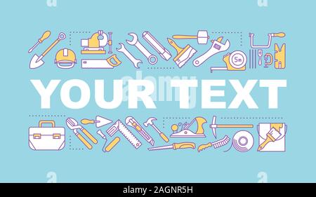 Workshop Wort Konzepte Banner. Construction Tools. Reparatur und Renovierung Instrumente. Werkzeuge. Isolierte schrift Typografie Idee mit linear Ic Stock Vektor