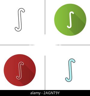 Unbestimmte integral Symbol. Flache Bauweise, lineare und Farbe Stile. Isolierte Vektorgrafiken Stock Vektor
