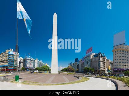Obelisk, Plaza De La Republica, Buenos Aires, Argentinien Stockfoto