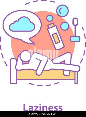 Faultier Konzept Symbol. Faulheit. Procrastination. Verschwenden Idee Zeit dünne Linie Abbildung. Rest. Vektor isoliert Maßbild Stock Vektor