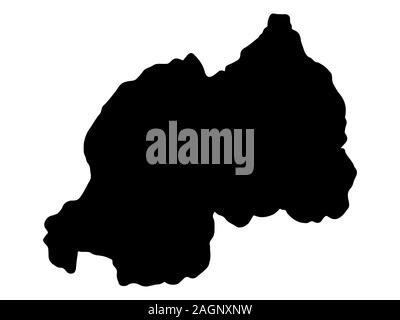 Ruanda Karte Silhouette Vektor Illustration EPS 10 Stock Vektor