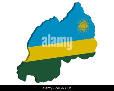 Karte Ruanda Flagge Vektor Illustration EPS 10 Stock Vektor