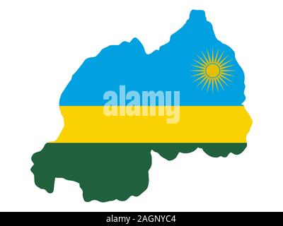 Karte Ruanda Flagge Vektor Illustration EPS 10 Stock Vektor