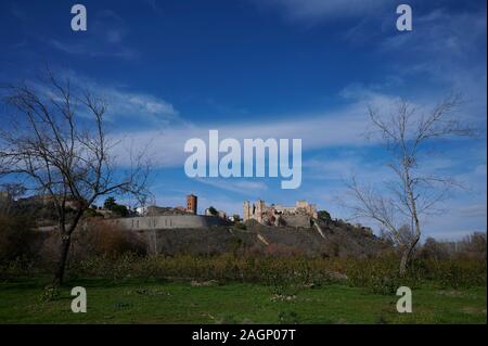 Schloss - Palast der Escalona des fünfzehnten Jahrhunderts und Mudejar Stil in Escalona del Alberche, Toledo Spanien Stockfoto