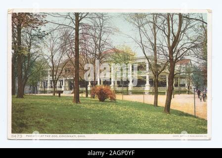 1907-1908. Erste Serie mit geteilten Rücken (für Nachricht und Adresse) ausschließlich.; Pavillon im Zoo, Cincinnati, Ohio Stockfoto