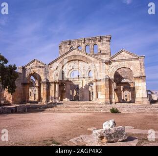 Syrien. Die Ruinen des St. Simeon-Klosters und der Kirche unweit der historischen syrischen Stadt Aleppo, wie sie es 1998 war Stockfoto