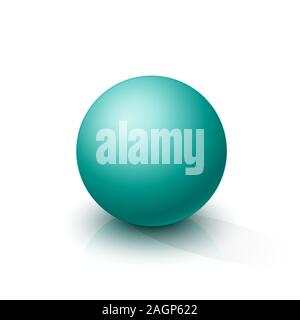 Türkis Kugel auf einem weißen Hintergrund. Vector Illustration Stock Vektor
