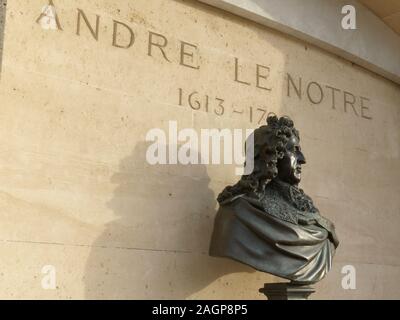 Denkmal für Landschaftsarchitekt André le Notre, Jardin des Tuileries, Paris, Frankreich Stockfoto