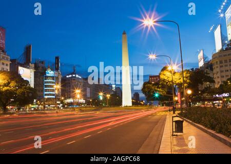 Obelisk, Plaza De La Republica, Buenos Aires, Argentinien Stockfoto