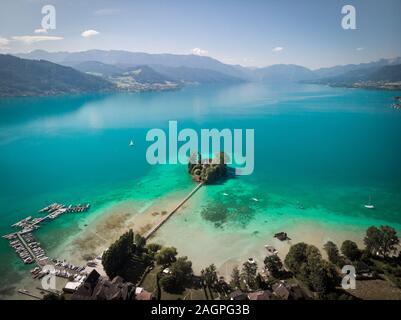 Der privaten Insel Schloss Litzlberg (Schloss Litzlberg) auf dem See Angelegenheit (Attersee) in Österreich Stockfoto