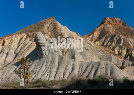 Natürliche Spot Tabernas Wüste, Almeria Provinz, Andalusien, Spanien, Europa. Stockfoto