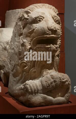 Löwe von Castulo, das Archäologische Museum, Linares, Provinz Jaen, Andalusien, Spanien, Europa. Stockfoto