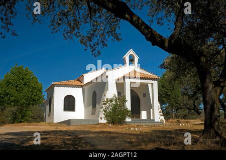 Naturpark Sierra de Aracena, Einsiedelei von Santa Eulalia, Santa Olalla del Cala, Provinz Huelva, Andalusien, Spanien, Europa. Stockfoto