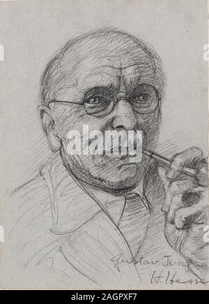 Carl Gustav Jung. Museum: private Sammlung. Autor: HERMANN HESSE. Stockfoto