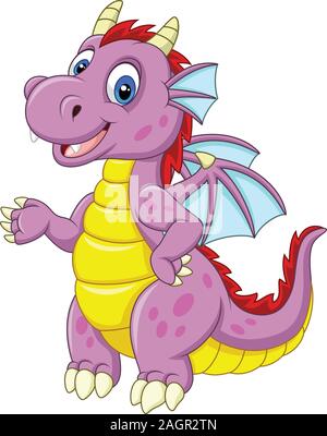 Cartoon Baby Drache Vorlage Stock Vektor