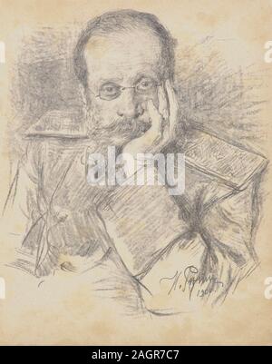 Portrait des Komponisten César Antonowitsch die Cui (1835-1918). Museum: private Sammlung. Autor: Ilya Yefimovich Repin. Stockfoto