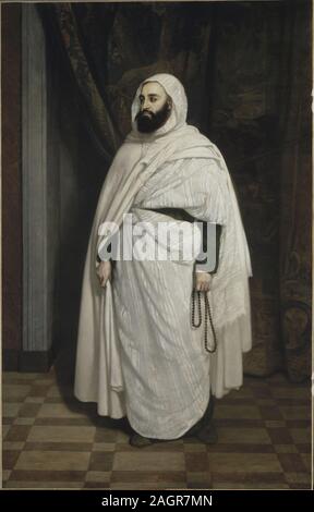 Portrait von Abdelkader ibn Muhieddine (1808-1883). Museum: Musée de l'Histoire de France, Château de Versailles. Autor: Ange Tissier. Stockfoto