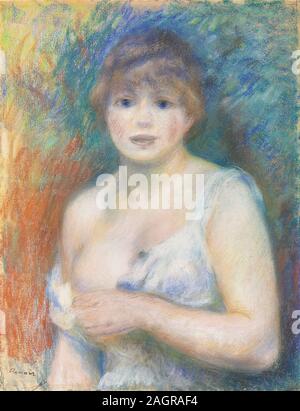 Femme demi-Nue (Porträt der Schauspielerin Jeanne Samary). Museum: private Sammlung. Autor: Pierre-Auguste Renoir. Stockfoto