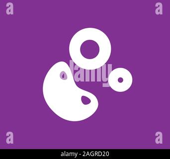 Buh Buchstaben Zusammensetzung bilden ein furchtsames Gesicht auf lila Hintergrund Stock Vektor