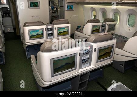 Flugreisen, Ethiopian Airlines Boeing 787 Dreamliner, Cloud 9 Business Class Stockfoto