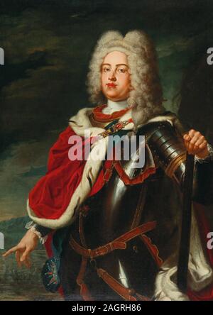 Porträt von Friedrich August II., Kurfürst von Sachsen und König August III. von Polen (1696-1763), als Kronprinz. Museum: private Sammlung. Autor: ADAM MANYOKI. Stockfoto