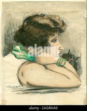 Portrait von Colette (1873-1954). Museum: Musée d'Art moderne Richard Anacréon. Autor: Jean Texcier. Stockfoto