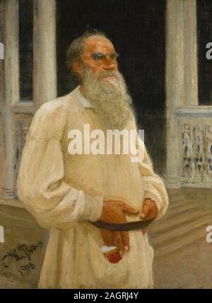 Porträt des Autors zählen Lew Nikolajewitsch Tolstoi (1828-1910). Museum: private Sammlung. Autor: Ilya Yefimovich Repin. Stockfoto
