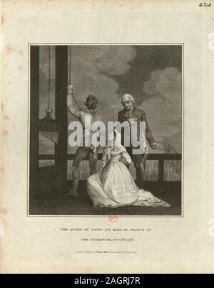 Die Ausführung von Marie Antoinette am 16. Oktober 1793. Museum: BIBLIOTHEQUE NATIONALE DE FRANCE. Autor: anonym. Stockfoto