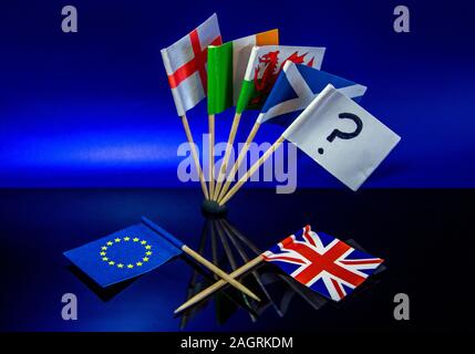 Der Countdown zu Brexit ist in vollem Gange und nähert sich Fast....millions Gesicht Ängste der Unsicherheit auf die Ergebnisse der Angebote zu versuchen. Stockfoto