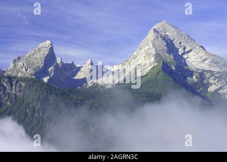 Blick von Berchtesgaden auf das watzmannmassiv Stockfoto