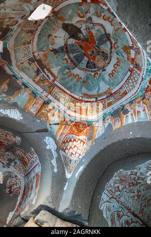 :Wandmalereien in Agacalti Kilise, Ihlara Valley, Kappadokien, Türkei Stockfoto