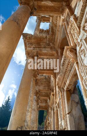 Celsius Bibliothek in der antiken Stadt Ephesus (Efes). Die meisten besuchten antiken Stadt in der Türkei. Selcuk, Izmir Türkei Stockfoto