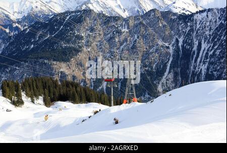 Das Fellhorn Berg im Winter. Alpen, Deutschland. Stockfoto