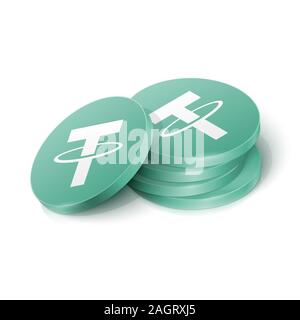 Halteband cryptocurrency Tokens. Vector Illustration Stock Vektor
