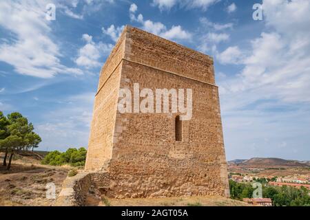 Castillo de Arcos de Jalón, siglo XIV, Arcos de Jalón, Soria, Comunidad Autónoma de Castilla y León, Spanien, Europa. Stockfoto