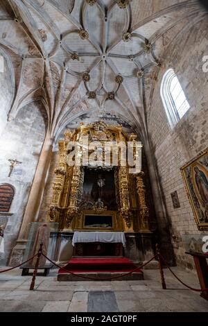 Capilla de Fray Tomás, Colegiata de Santa María del Mercado, Gótico - renacentista, construída Entre 1526-1530, por el arquitecto Juan de Rasines, Berlanga de Duero, Soria, Comunidad Autónoma de Castilla y León, Spanien, Europa. Stockfoto