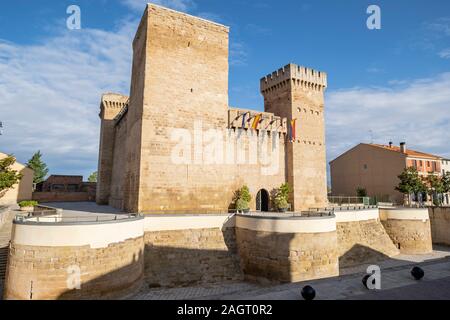 Castillo de Aguas Mansas, construido Durante los siglos XIII y XIV, Agoncillo, La Rioja, Spanien, Europa. Stockfoto