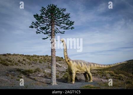 Araucaria y tamaño sauropodo eine natürliche, yacimiento del tronco Fósil, Igea, La Rioja, Spanien, Europa. Stockfoto