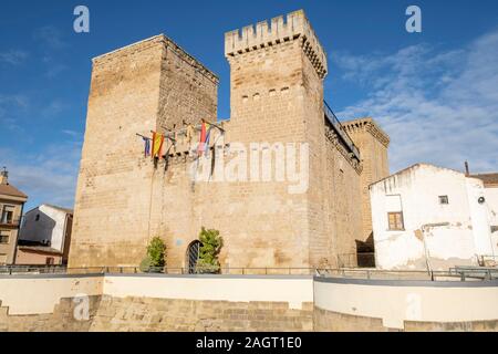 Castillo de Aguas Mansas, construido Durante los siglos XIII y XIV, Agoncillo, La Rioja, Spanien, Europa. Stockfoto